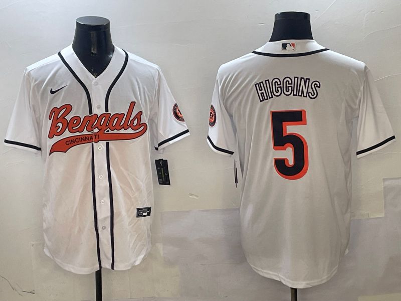 Men Cincinnati Bengals #5 Hiccins White Joint Name 2025 Nike Limited NFL Jersey style 1->cincinnati bengals->NFL Jersey